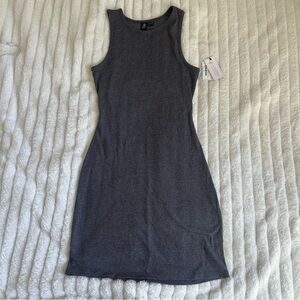 NWT Womens Volcom Small Charcoal Mini Dress With Back Cutout